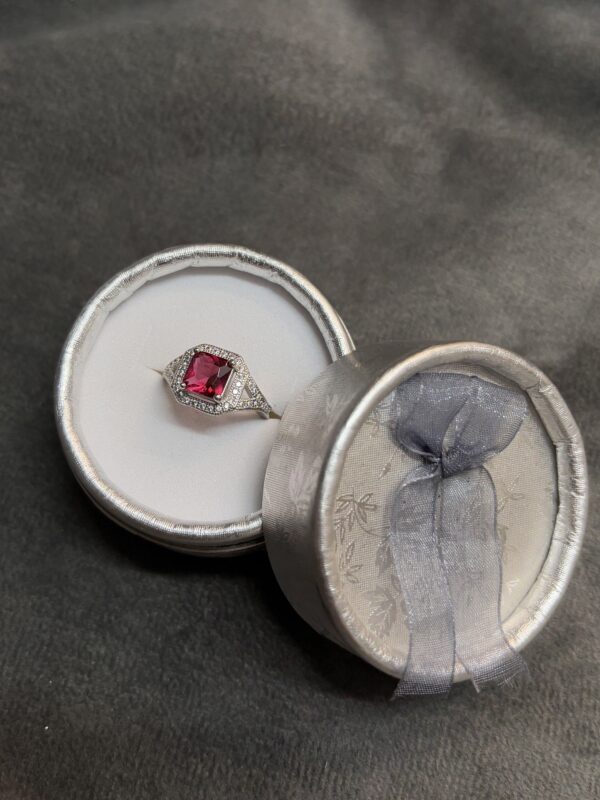 Pink Stone Women 925 Silver Ring