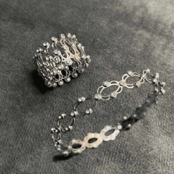Silver 2in1 Ring N Bracelet
